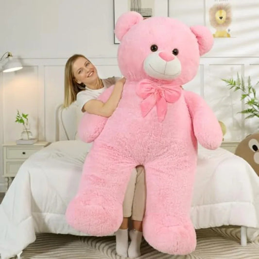 59 Giant Pink Teddy Bear Stuffed Animal Cuddly Plush Toy for Valentines Day Birthday Gift Baby Shower Decor Soft Classic Teddy