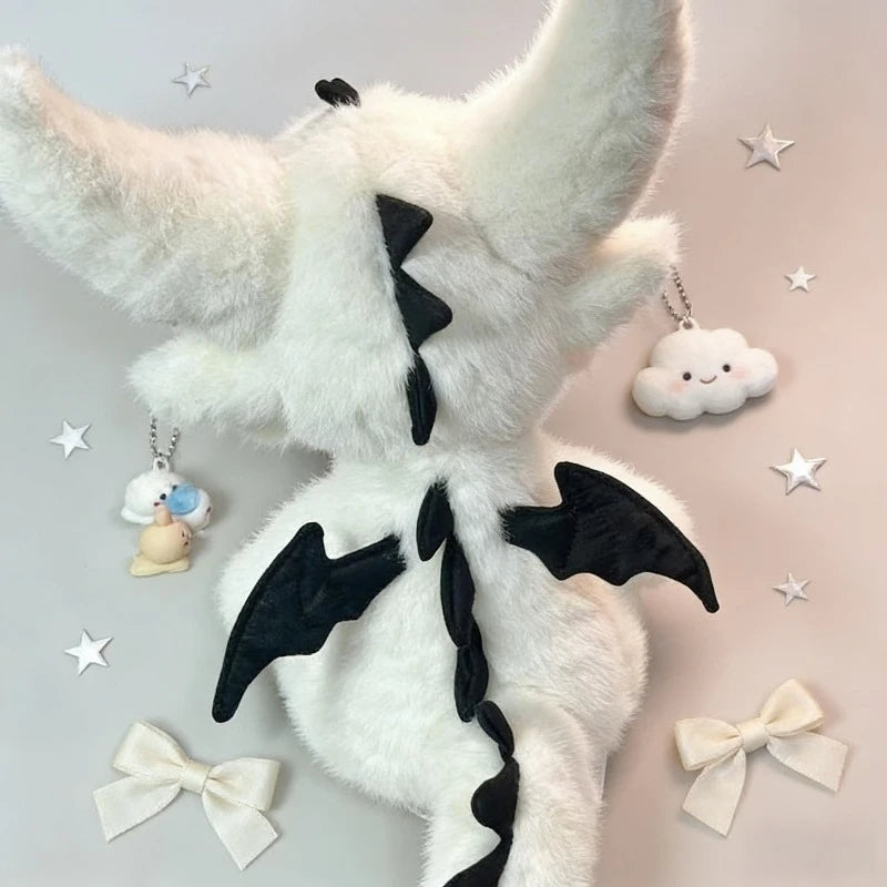 1pcs2026 Plush Toys for Dogs, Cute Fantasy Beast Devil Little Flying Dragon Dog Plush Toy, Little White Dragon Dog Plush Toy, wi