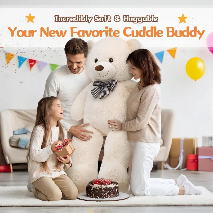 MorisMos Big Teddy Bear 55inch Large Teddy Bear Plush Lifesize Stuffed Animals Gifts for Girlfriend Boyfriend White