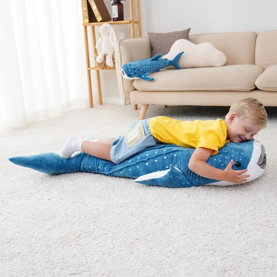 39 Inch Whale Shark Stuffed Animal Giant Plush Shark Pillow Toy Realistic Big Whale Shark Plushie for and Ocean Lovers Large Cu