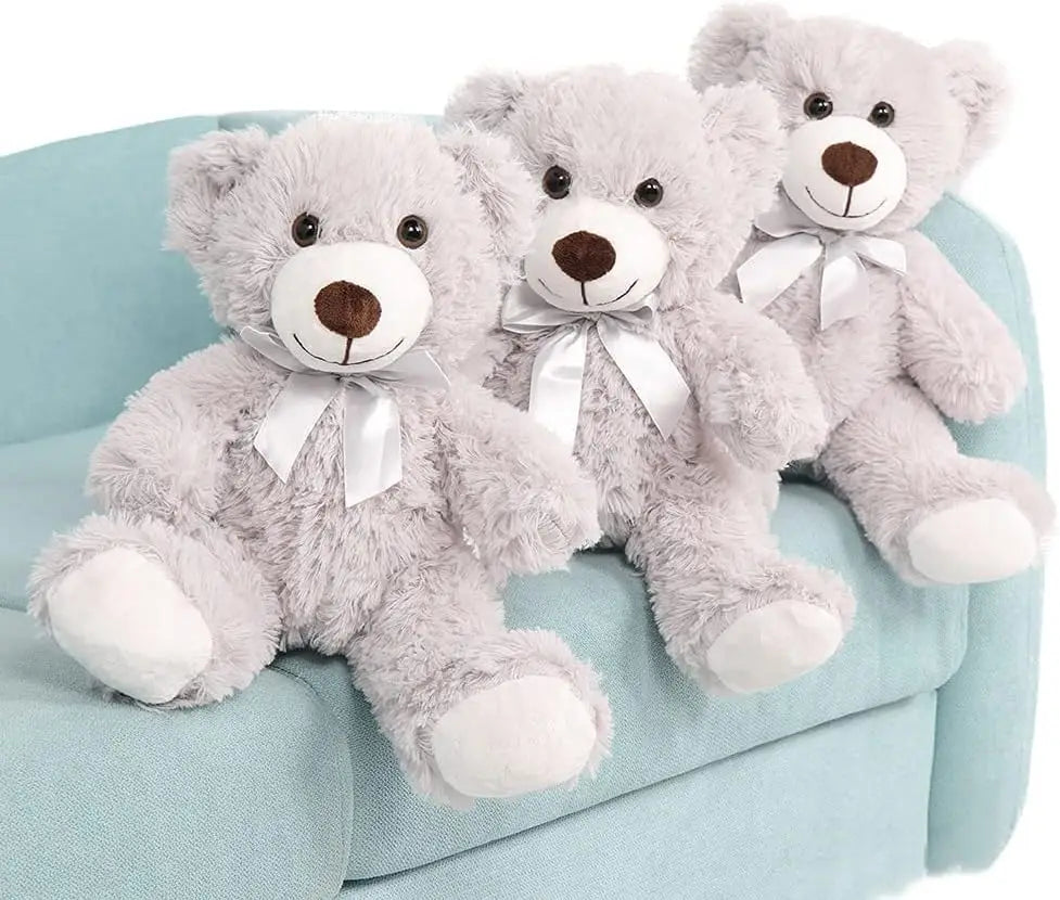 MaoGoLan Teddy Bear 13.5 Inch Stuffed Animals Plush Toys 3 Gray Stuffed Bears for Girls