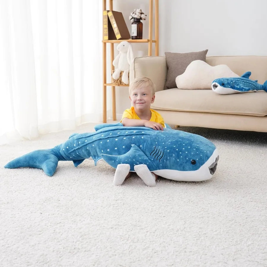 39 Inch Whale Shark Stuffed Animal Giant Plush Shark Pillow Toy Realistic Big Whale Shark Plushie for and Ocean Lovers Large Cu