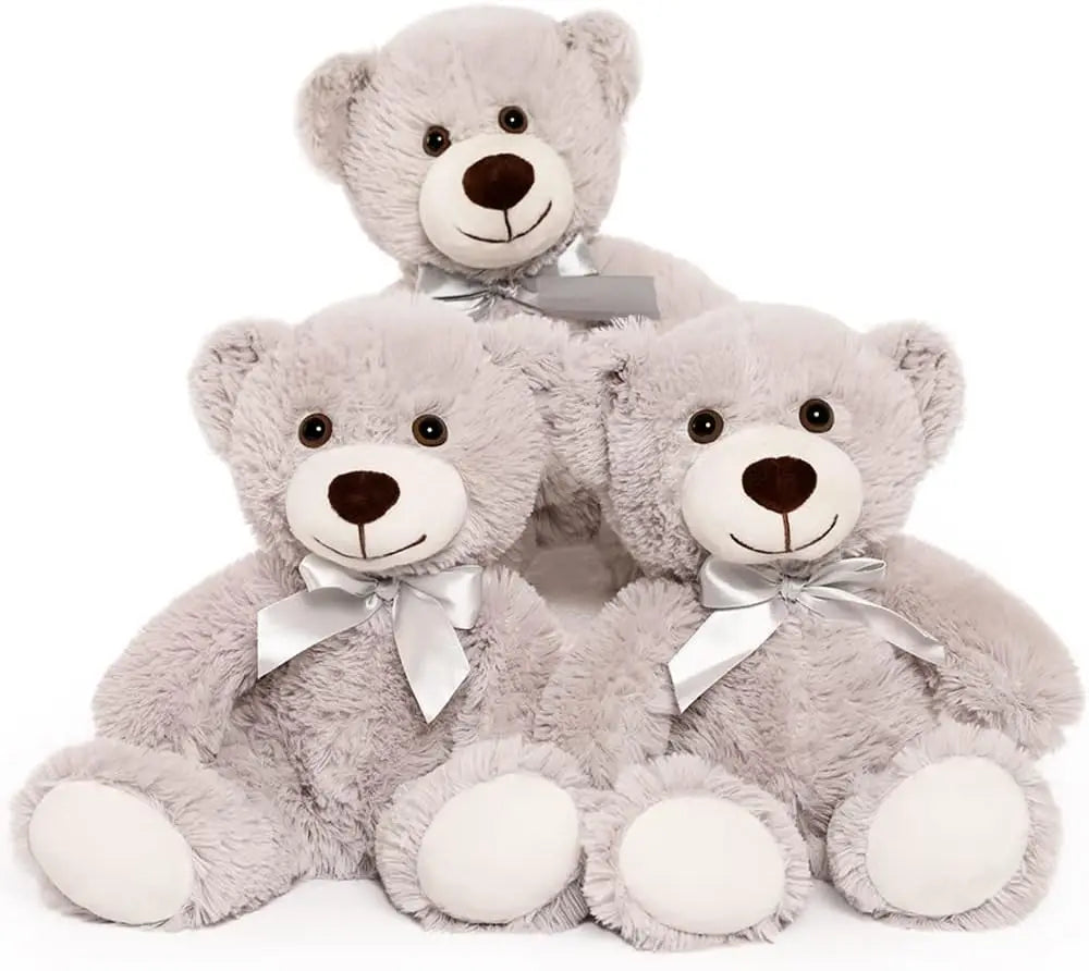 MaoGoLan Teddy Bear 13.5 Inch Stuffed Animals Plush Toys 3 Gray Stuffed Bears for Girls