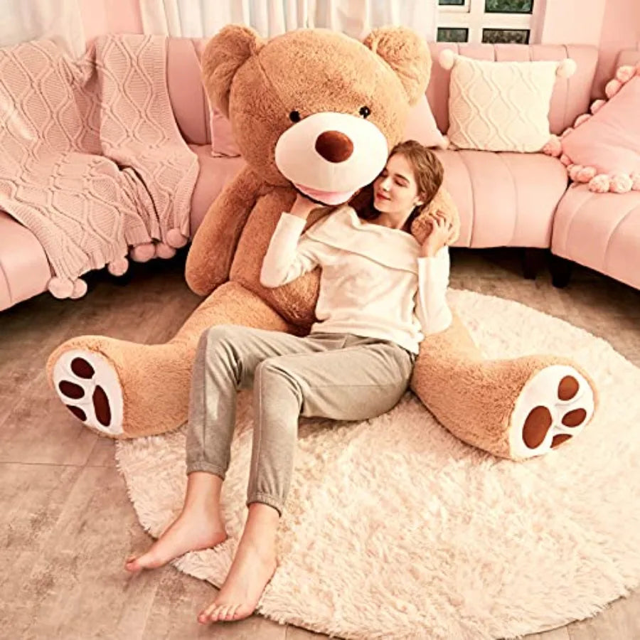 IKASA Giant Teddy Bear Plush Toy Stuffed Animal Brown 78 Inches Soft Fluffy Large Size for Home Decor Gift