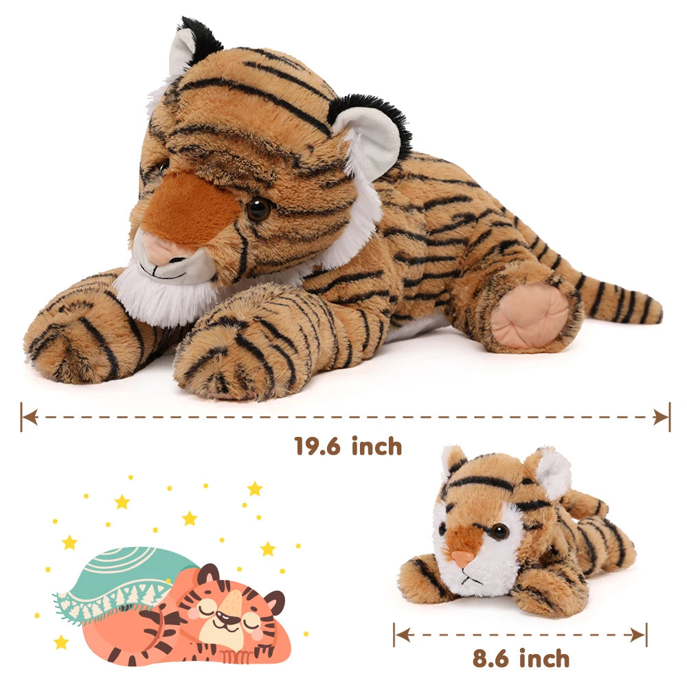 MorisMos Tiger Plush Toys - Soft Stuffed Tiger Mommy & Babies Set, Large Size, 20in
