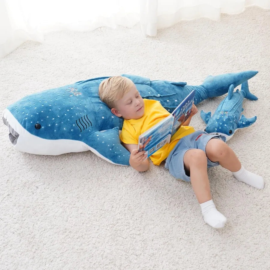 39 Inch Whale Shark Stuffed Animal Giant Plush Shark Pillow Toy Realistic Big Whale Shark Plushie for and Ocean Lovers Large Cu