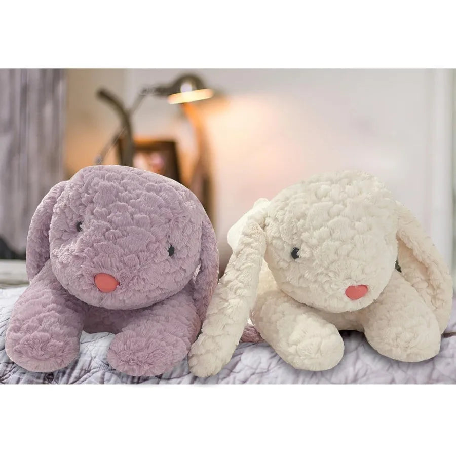 Hofun4U Rabbit Plush Pillow Long Body Stuffed Animal White 47 inch Gift for Adults