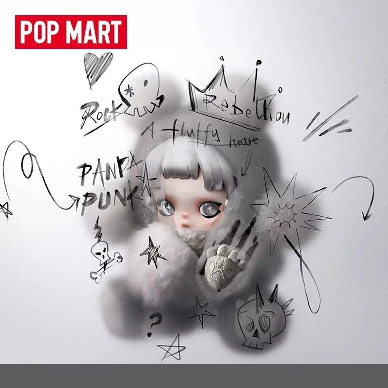 POP MART SKULLPANDA Punk Panda Plush Doll Series Mystery Box Genuine Blind Box Guess Toys Bag Ornament Figurines Home Decor