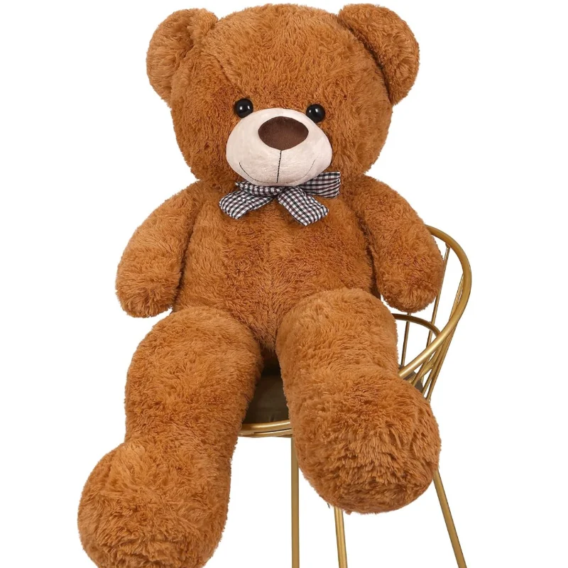 SNOWOLF Giant Teddy Bear Stuffed Animal 43.3in Cute Brown/Beige Valentine's Bear for Girlfriend Boyfriend Mom Birthday