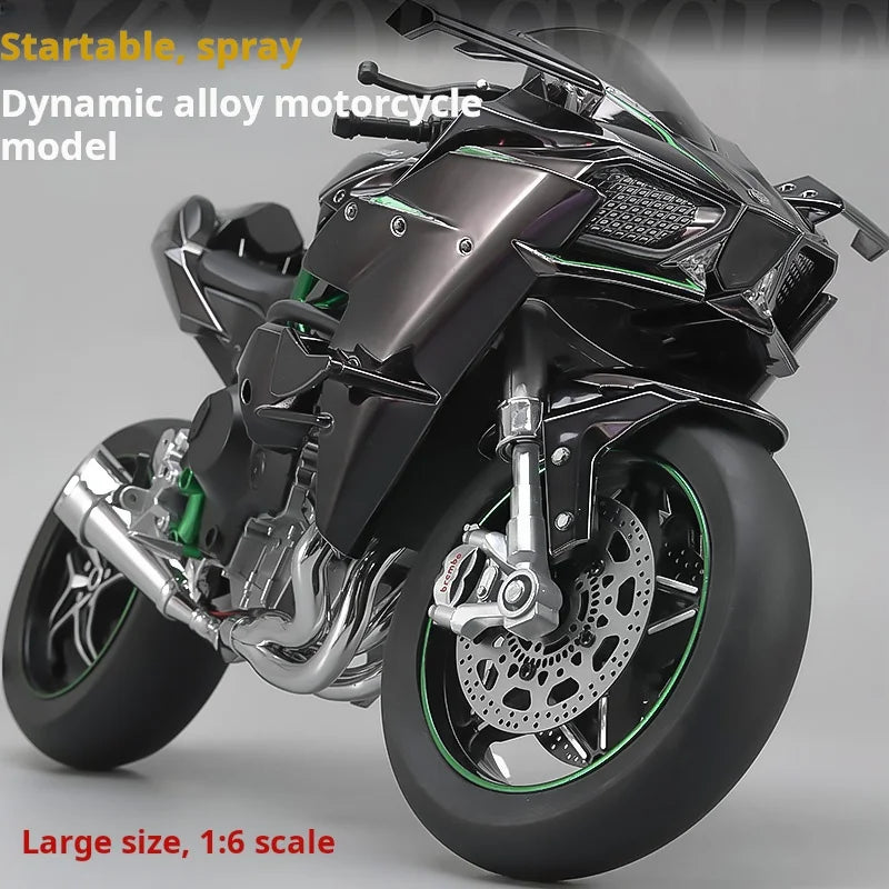 Spray 1:6 Kavvasaki Racing Ninja 500 H2R Motorcycle Simulation Sound Light   Fast And Furious Kid Gift Collection  value Display
