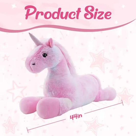 44 inch Pink Unicorn Stuffed Animal Giant Plush Unicorn for Girls Large Pink Unicorn Birthday Christmas Gift Soft Fluffy Toy