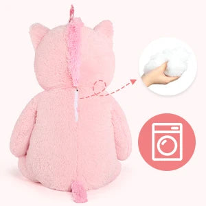 MorisMos Giant Stuffed Unicorn 4 Foot, 51'' Giant Unicorn Stuffed Animal with Baby Pony Doll for Girl Boy Kid Mother, Jumbo Pink