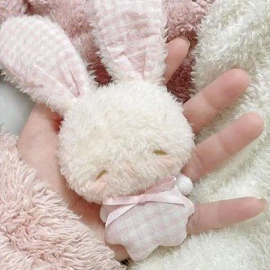 Kawaii Mini Bunny Plush Keychain Cute Angel Rabbit Stuffed Toy Soft Animal Bag Pendant Decor for Kids Girls Gift