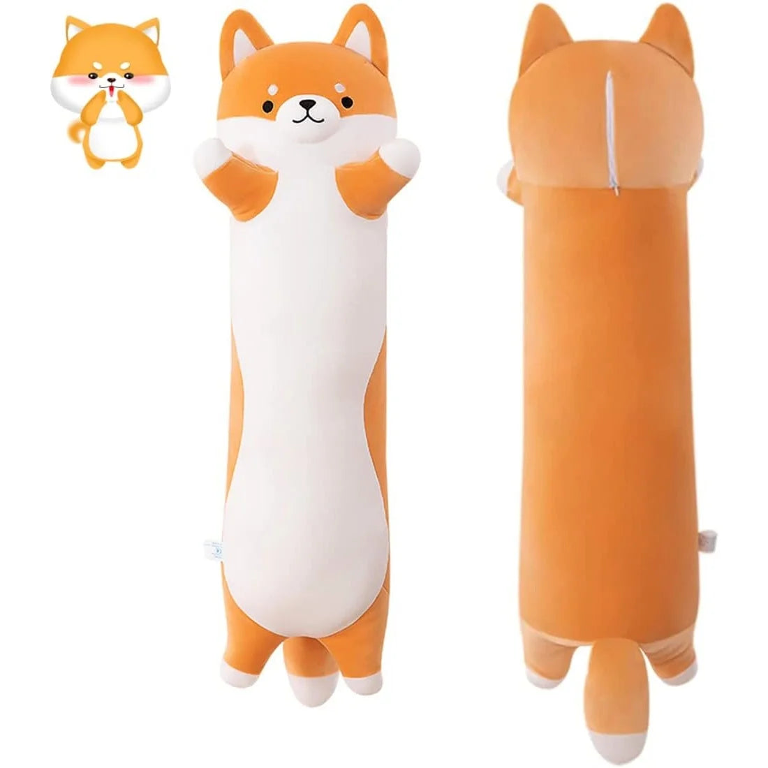 SNOWOLF Shiba Inu Dog Plush Pillow 43'' Cute Long Corgi Akita Soft Plush Toy Comfort Body Cushion Gifts for Girls Boy