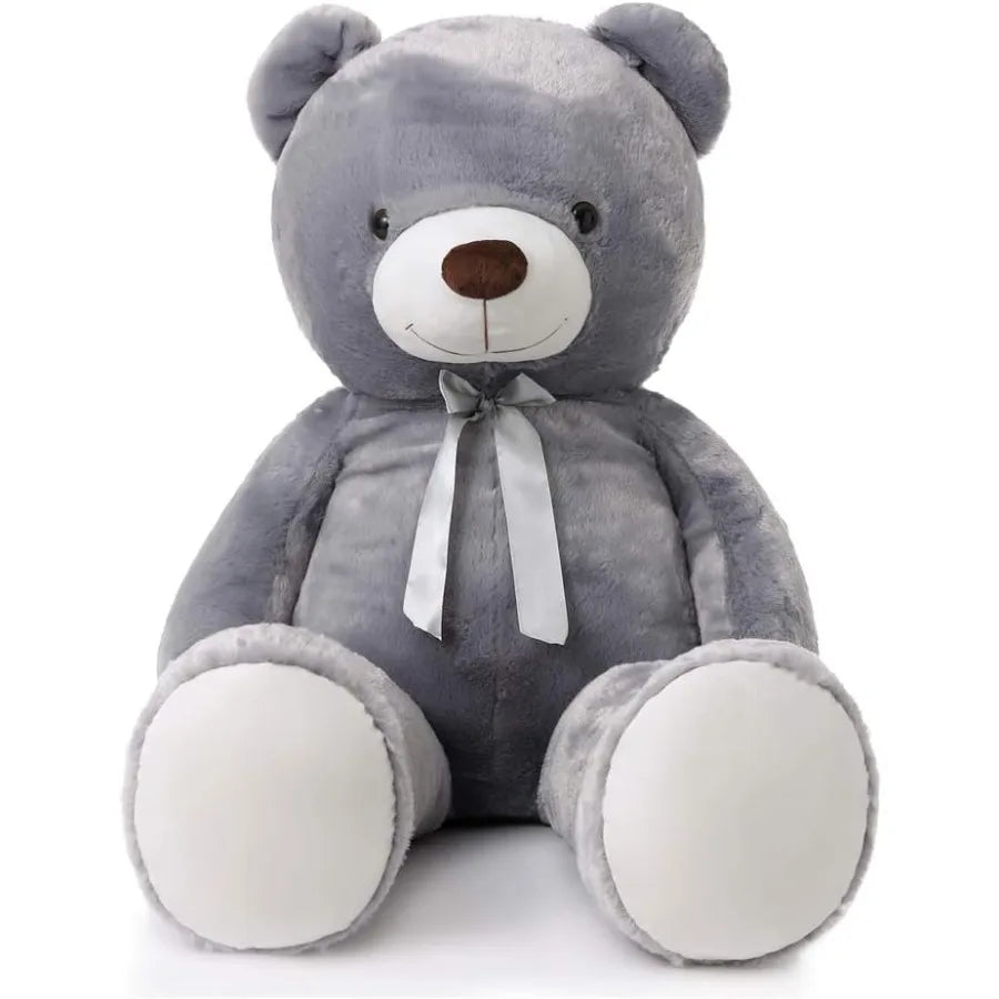 Giant Grey Teddy Bear 47 inch 4 feet Large Stuffed Animal for Girlfriend Soft Plush Toy with Cozy Huggable Design