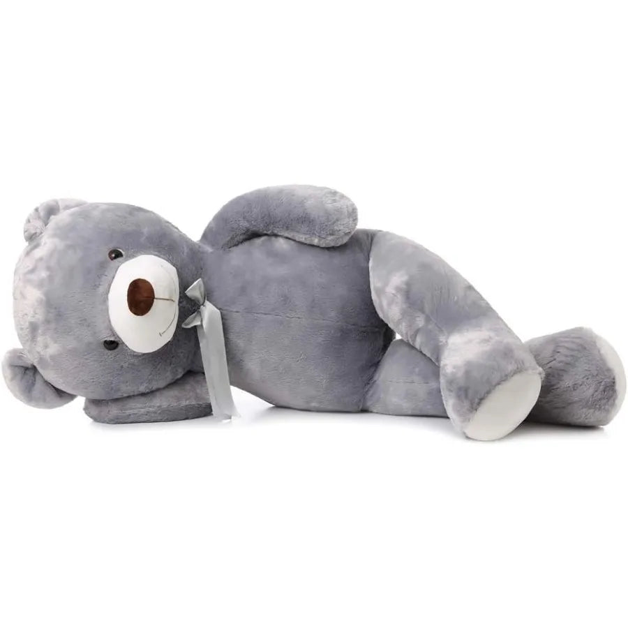 Giant Grey Teddy Bear 47 inch 4 feet Large Stuffed Animal for Girlfriend Soft Plush Toy with Cozy Huggable Design