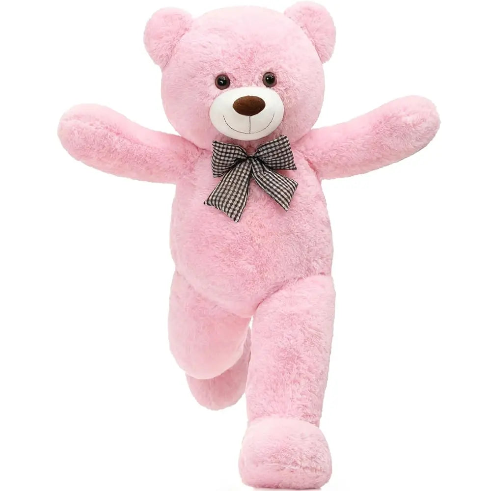 MorisMos Pink Giant Teddy Bear 4 Feet, Lovely 47inch Classic Stuffed Animals Plush, Daughter Girlfriend Birthday Gift for Lover,
