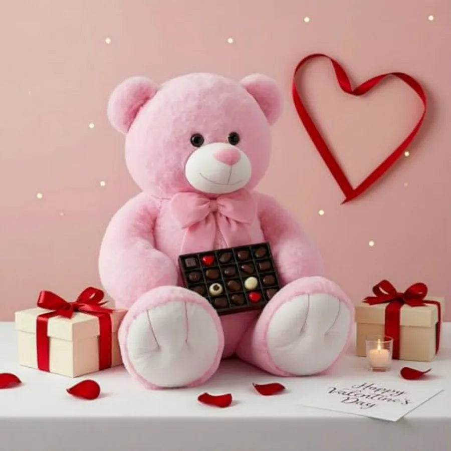59 Giant Pink Teddy Bear Stuffed Animal Cuddly Plush Toy for Valentines Day Birthday Gift Baby Shower Decor Soft Classic Teddy
