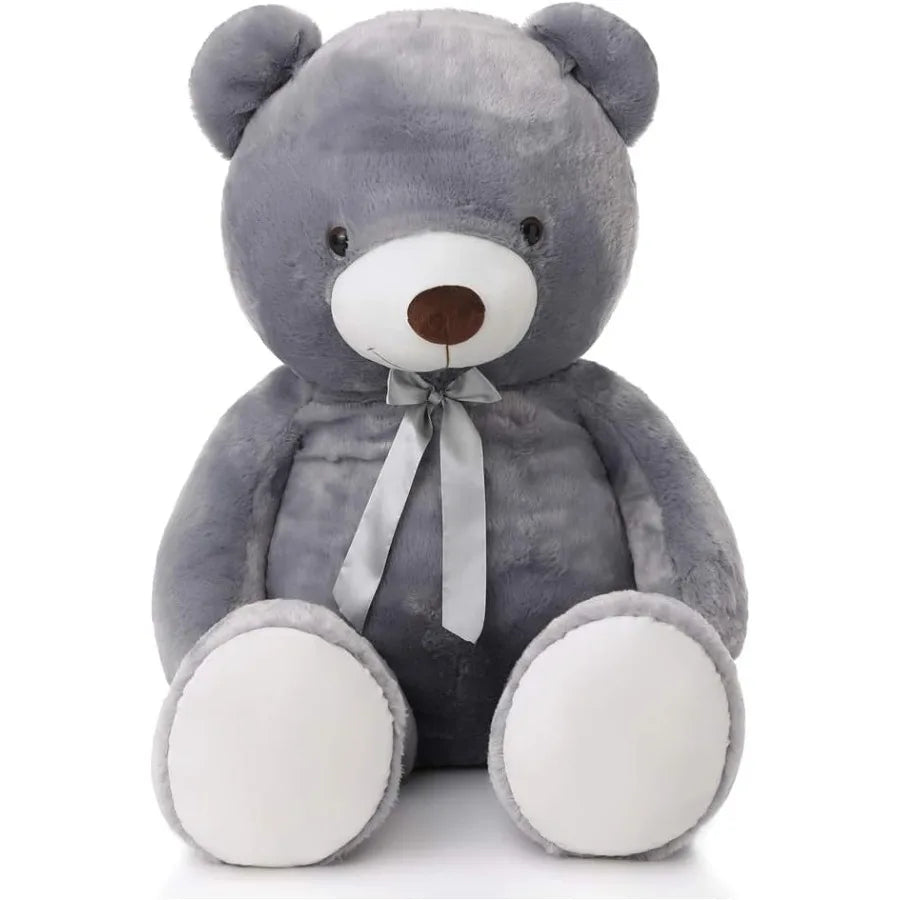 Giant Grey Teddy Bear 47 inch 4 feet Large Stuffed Animal for Girlfriend Soft Plush Toy with Cozy Huggable Design