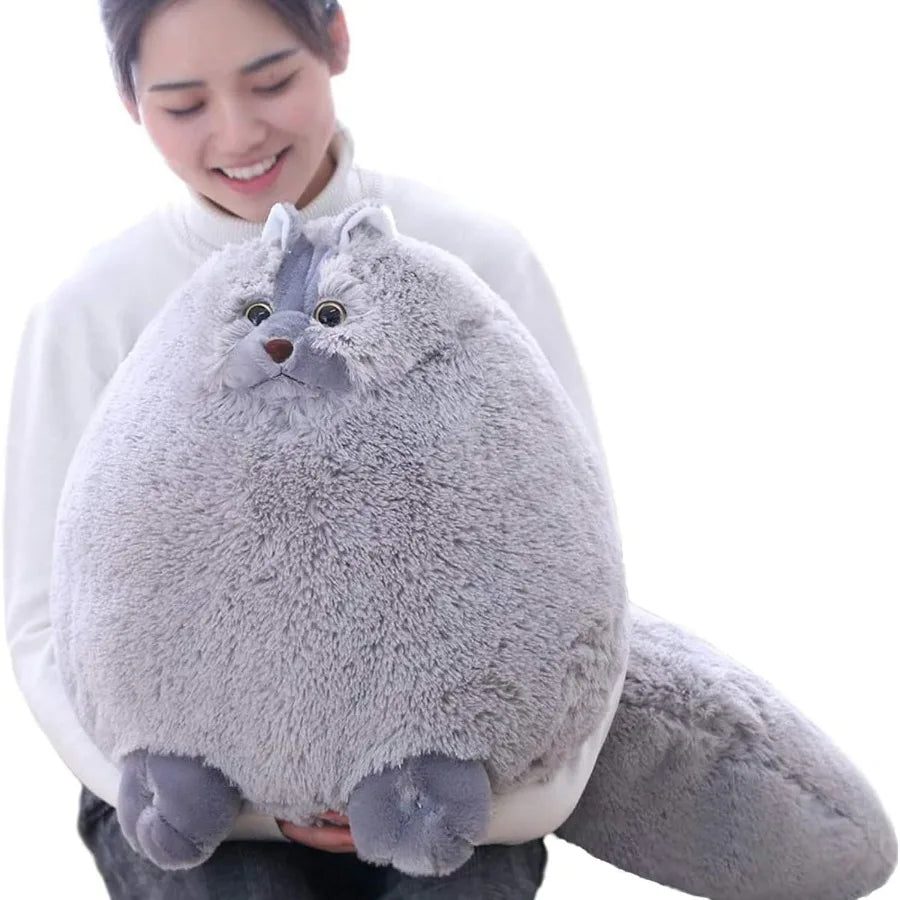 Winsterch Large Cat Stuffed Animal Toys Gift Big Plush Cat Animal Baby Doll Fat Gray Plush Cat Toy for Boys Gray 20 Inches