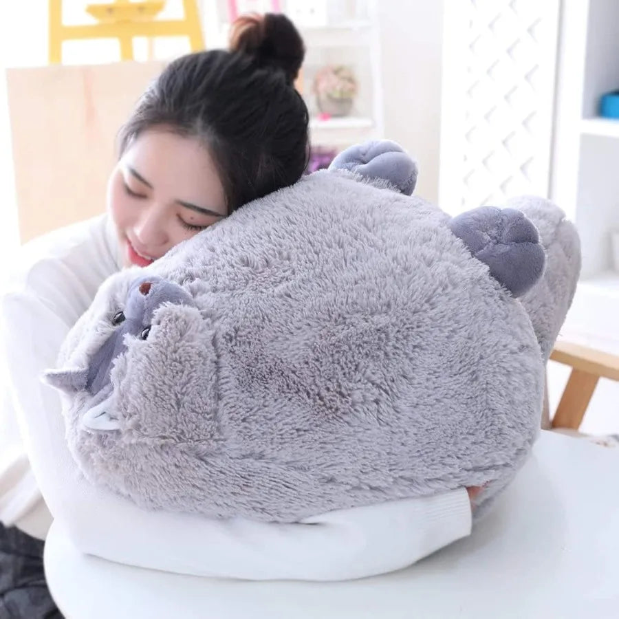 Winsterch Large Cat Stuffed Animal Toys Gift Big Plush Cat Animal Baby Doll Fat Gray Plush Cat Toy for Boys Gray 20 Inches