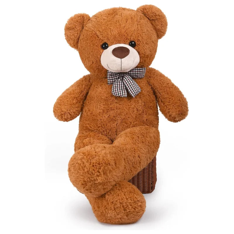 SNOWOLF Giant Teddy Bear Stuffed Animal 43.3in Cute Brown/Beige Valentine's Bear for Girlfriend Boyfriend Mom Birthday