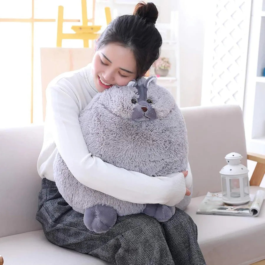 Winsterch Large Cat Stuffed Animal Toys Gift Big Plush Cat Animal Baby Doll Fat Gray Plush Cat Toy for Boys Gray 20 Inches