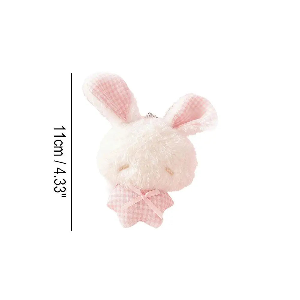 Kawaii Mini Bunny Plush Keychain Cute Angel Rabbit Stuffed Toy Soft Animal Bag Pendant Decor for Kids Girls Gift
