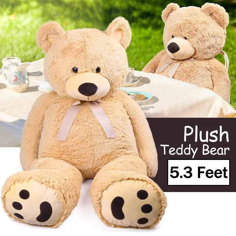 Giant Teddy Bear Stuffed Animals, 5Ft Cuddly Big Bear Plush, Large Stuffed Cute Toy, Girls Girlfriend Christmas Birthday Gifts