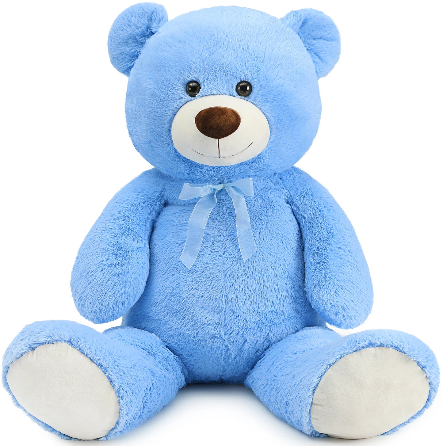 MorisMos 130cm Giant Teddy Bear Blue for Mother, Cuddly Big Bear Stuffed Animal Plush Toy Soft Large XXL,  Presents for