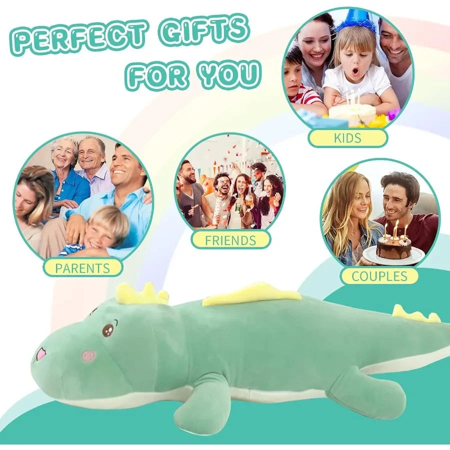 40 inch Giant Dinosaur Soft Body Pillow Plush Dino Toys Cute Big 3.3 Feet Dinosaur Stuffed Animals in Pastel Colors Soft and Hu