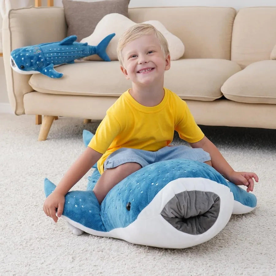 39 Inch Whale Shark Stuffed Animal Giant Plush Shark Pillow Toy Realistic Big Whale Shark Plushie for and Ocean Lovers Large Cu