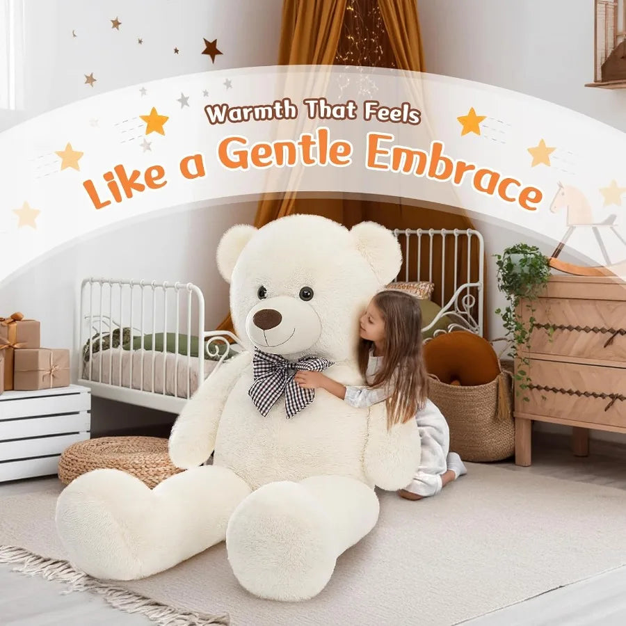 MorisMos Big Teddy Bear 55inch Large Teddy Bear Plush Lifesize Stuffed Animals Gifts for Girlfriend Boyfriend White