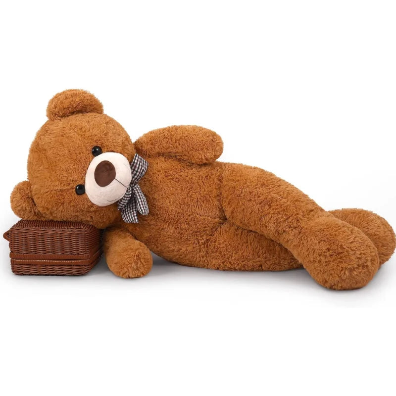 SNOWOLF Giant Teddy Bear Stuffed Animal 43.3in Cute Brown/Beige Valentine's Bear for Girlfriend Boyfriend Mom Birthday