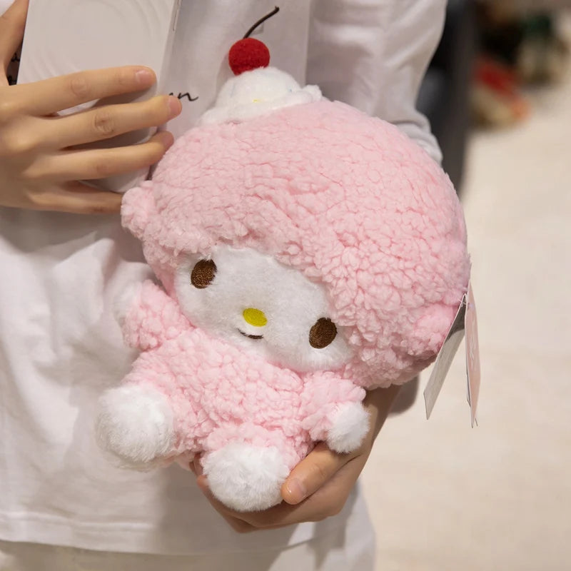 Sanrio Piano Sheep Plush Toys Pendants Coin Purse Kawaii Pink Sheep Stuffed Dolls Keychains Girls Sleepping Companion Toys