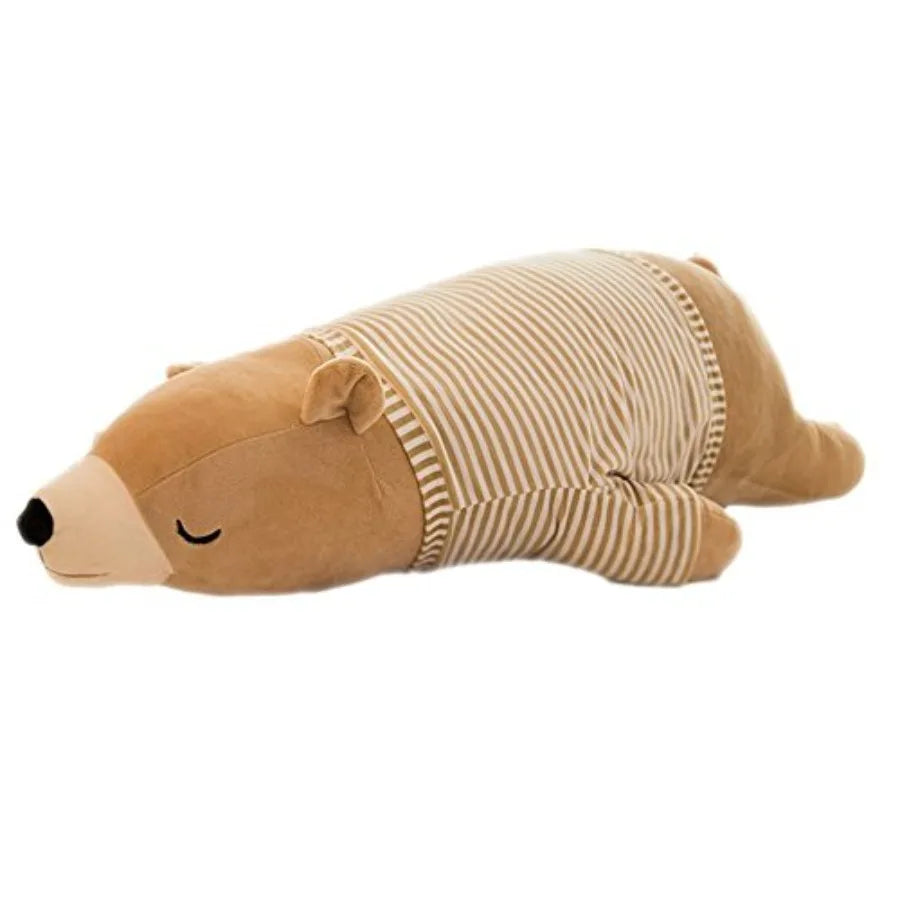 24 Inch Brown Sleeping Polar Bear Plush Toy Soft Stuffed Animal Huggable Cuddly Doll for Boys Girls Birthday Gift Large Soft Pl