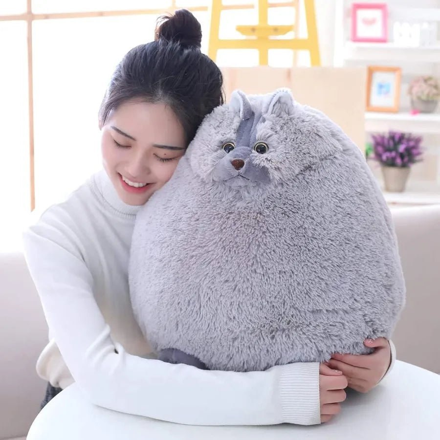 Winsterch Large Cat Stuffed Animal Toys Gift Big Plush Cat Animal Baby Doll Fat Gray Plush Cat Toy for Boys Gray 20 Inches