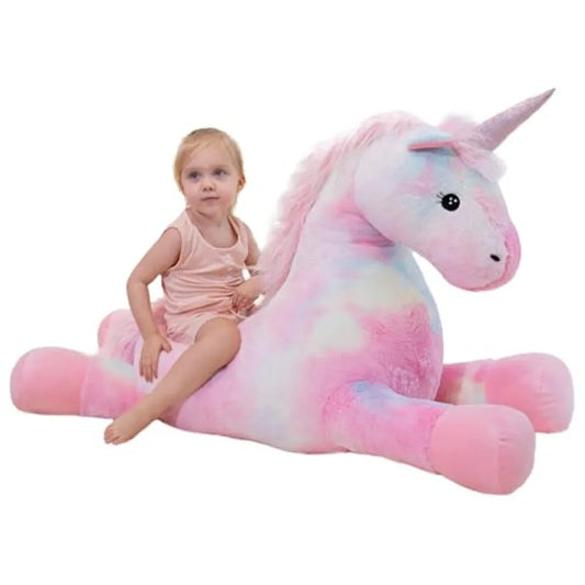 44 inch Pink Unicorn Stuffed Animal Giant Plush Unicorn for Girls Large Pink Unicorn Birthday Christmas Gift Soft Fluffy Toy